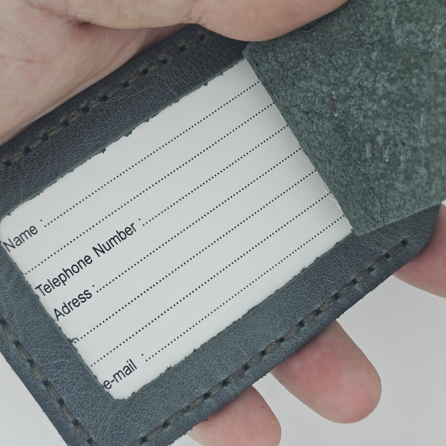 Full Grain Leather Luggage Tag – Eden Green — detail 2