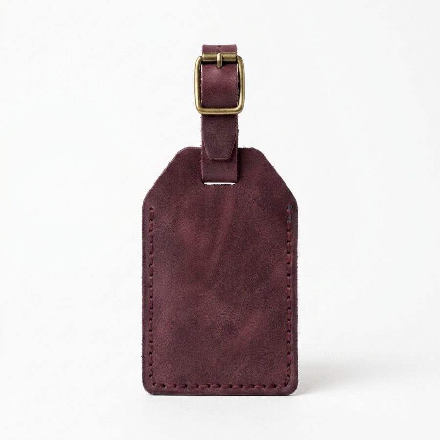 Be Still And Know Leather Luggage Tag – Pentecost Red — detail 1