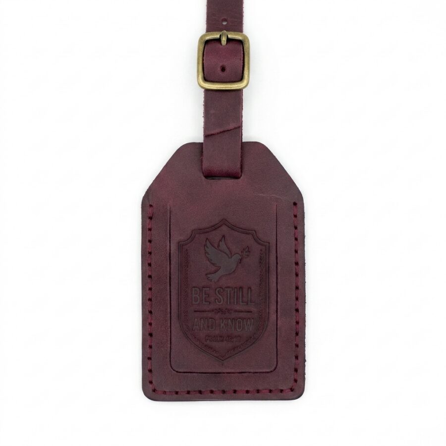 Be Still And Know Leather Luggage Tag – Pentecost Red