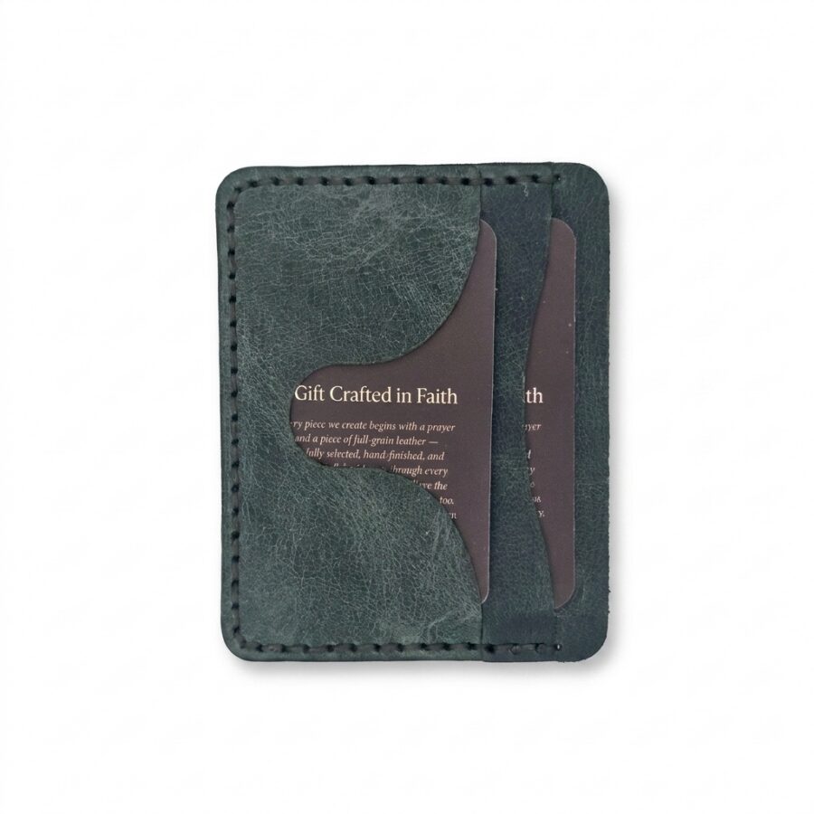 Walk by Faith Leather Mini Card Holder – Eden Green — detail 1