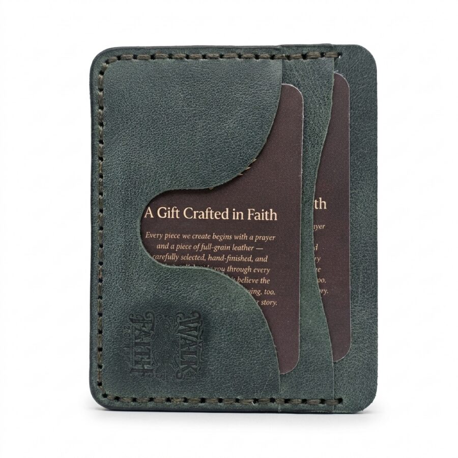 Walk by Faith Leather Mini Card Holder – Eden Green