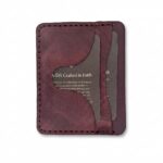 I will Fear No Evil Leather Mini Card Holder – Pentecost Red — detail 1