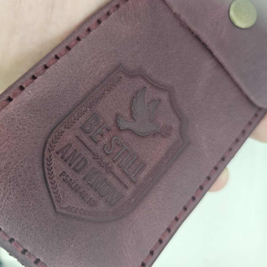Full Grain Leather Pen Sleeve – Pentecost Red — detail 2