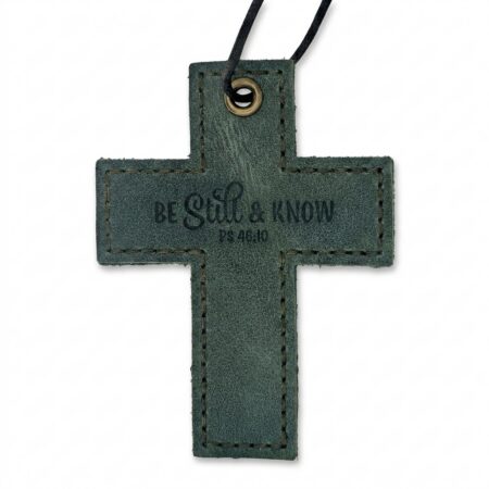 Full Grain Leather Wall Cross – Eden Green