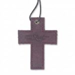 Full Grain Leather Wall Cross – Pentecost Red