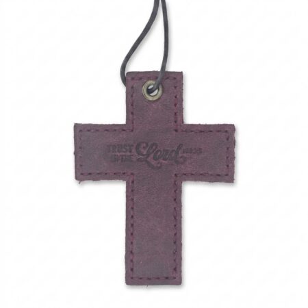 Full Grain Leather Wall Cross – Pentecost Red