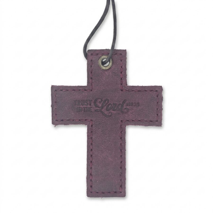 Full Grain Leather Wall Cross – Pentecost Red Full Grain Leather Wall Cross – Pentecost Red