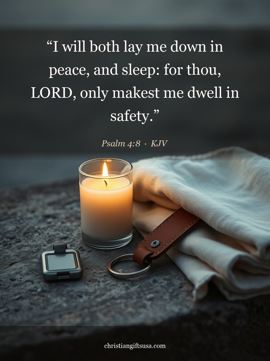 Psalm 4:8 illustrated Bible verse