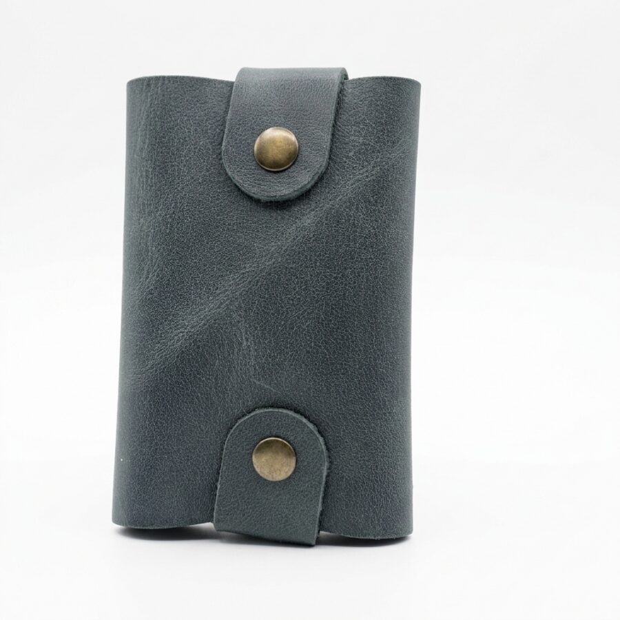 I will Fear No Evil Snap Full Grain Leather Card Holder – Eden Green — detail 1