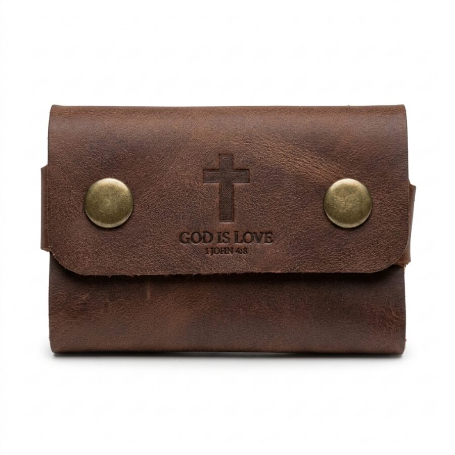 God is Love Snap Full Grain Leather Card Holder – Jordan Brown