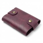 Snap Full Grain Leather Card Holder – Pentecost Red — detail 1