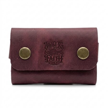 Snap Full Grain Leather Card Holder – Pentecost Red