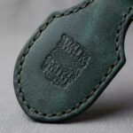 Stitched Full Grain Leather Keychain – Eden Green — detail 2