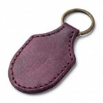 Stitched Full Grain Leather Keychain – Pentecost Red — detail 1