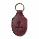 Stitched Full Grain Leather Keychain – Pentecost Red