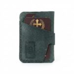 Vertical Full Grain Leather Card Holder – Eden Green