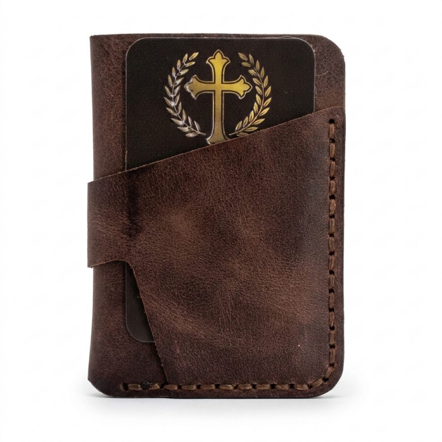 Walk by Faith Vertical Full Grain Leather Card Holder – Jordan Brown — detail 1