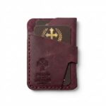 God is Love Vertical Full Grain Leather Card Holder – Pentecost Red