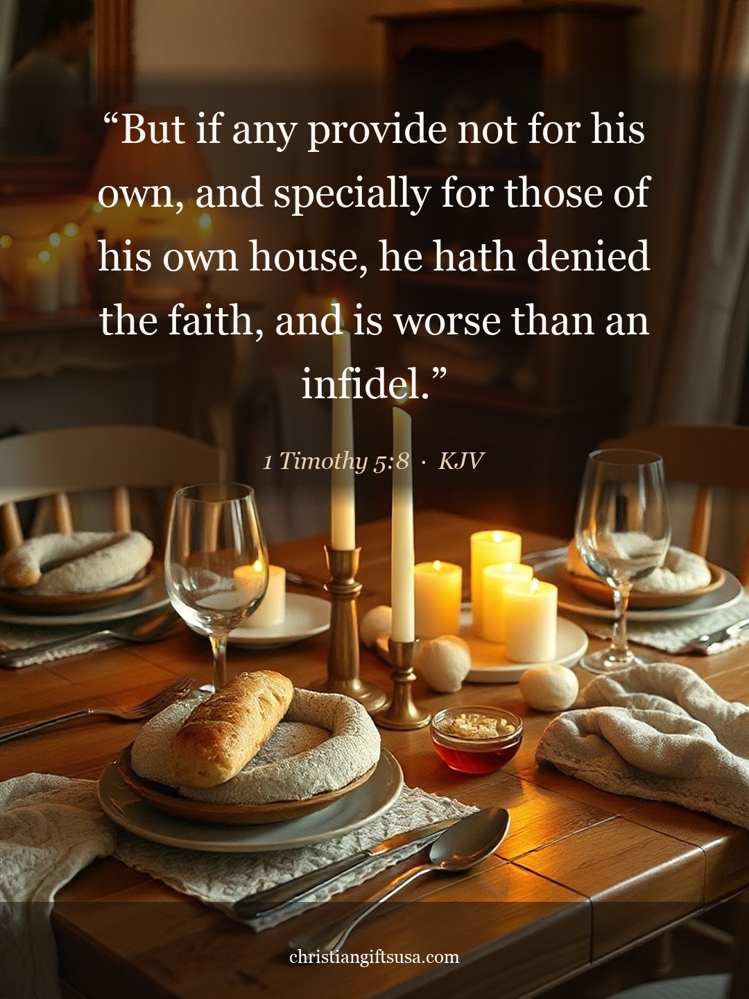 1 Timothy 5:8 illustrated Bible verse