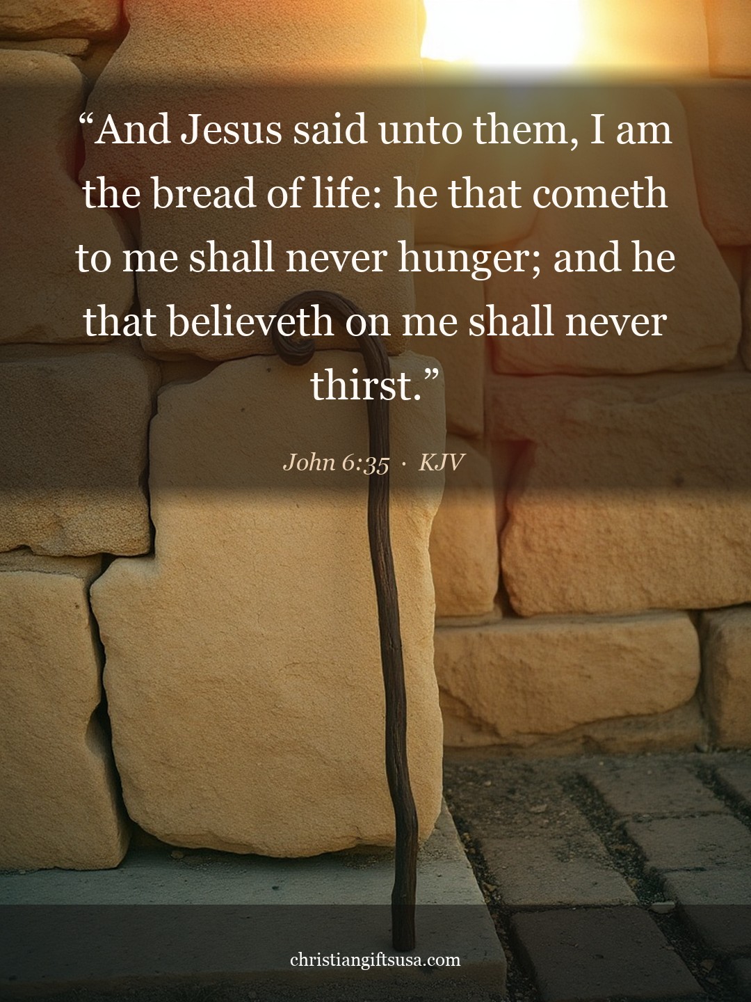 John 6:35 illustrated Bible verse