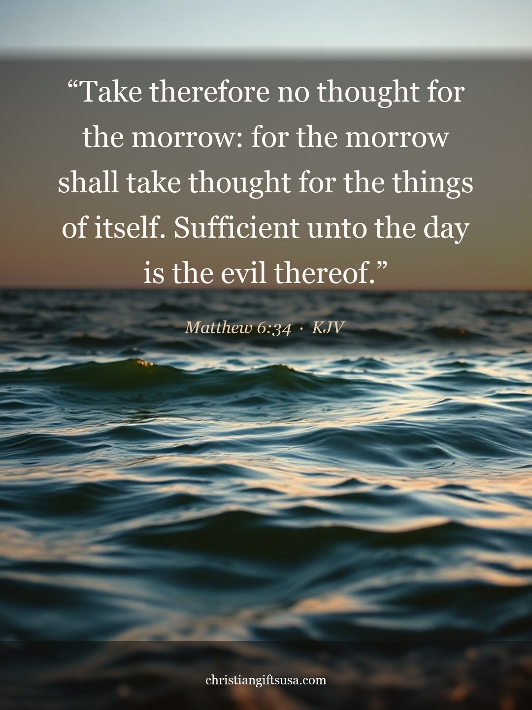 Matthew 6:34 illustrated Bible verse