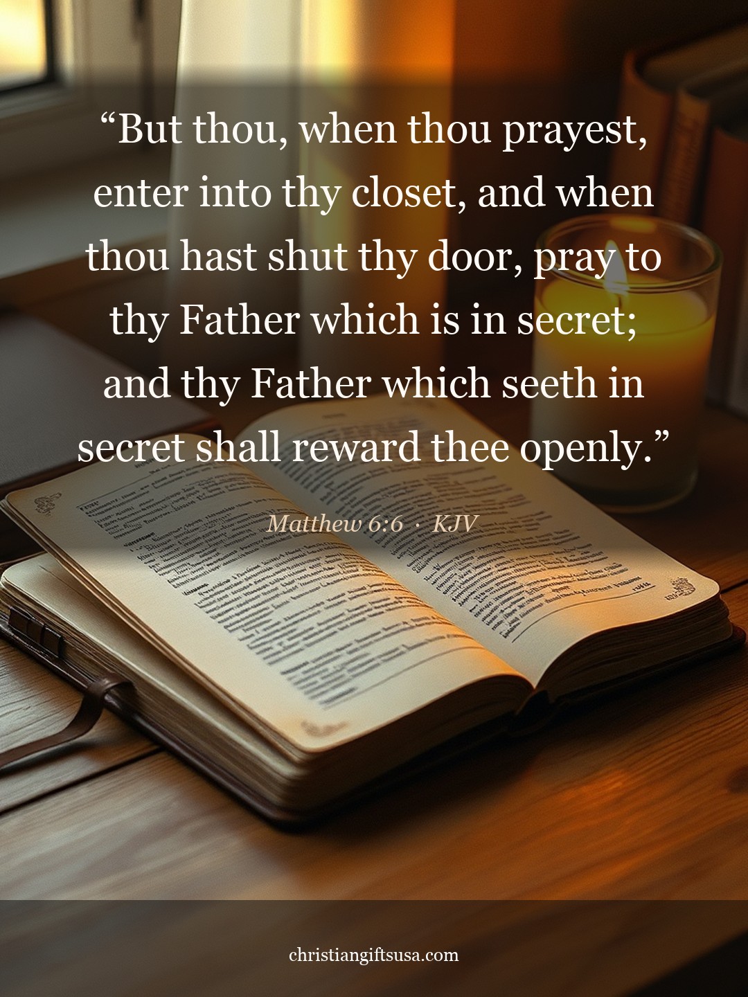 Matthew 6:6 illustrated Bible verse