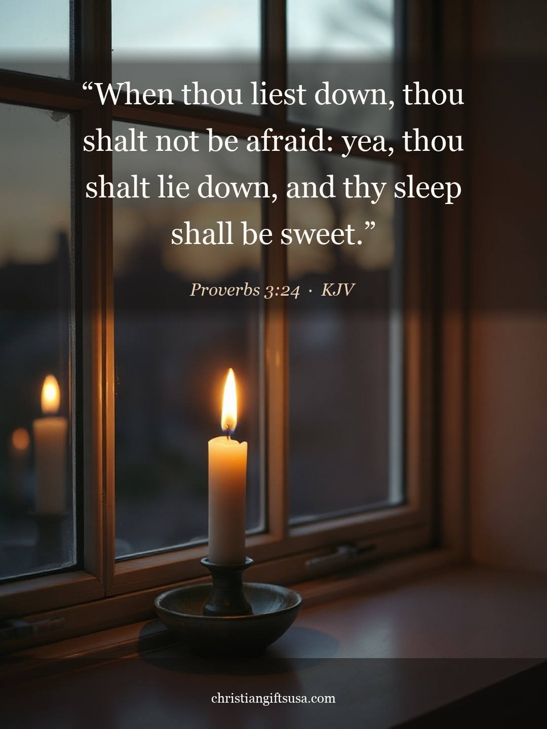 Proverbs 3:24 illustrated Bible verse