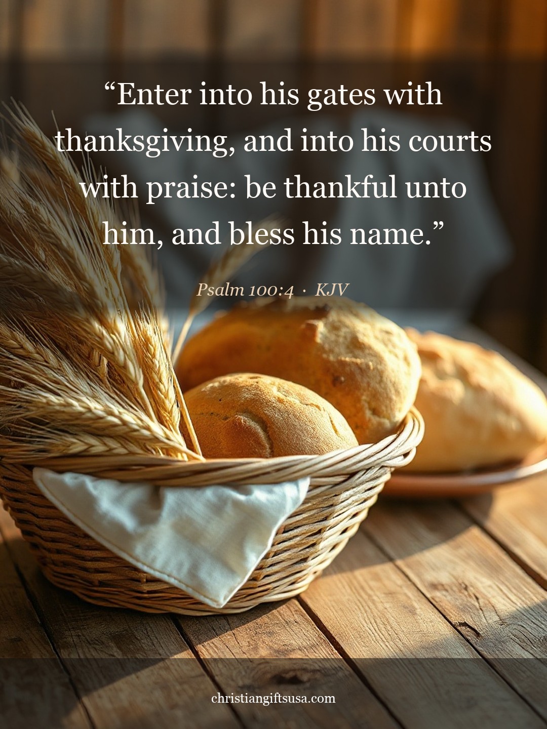 Psalm 100:4 illustrated Bible verse