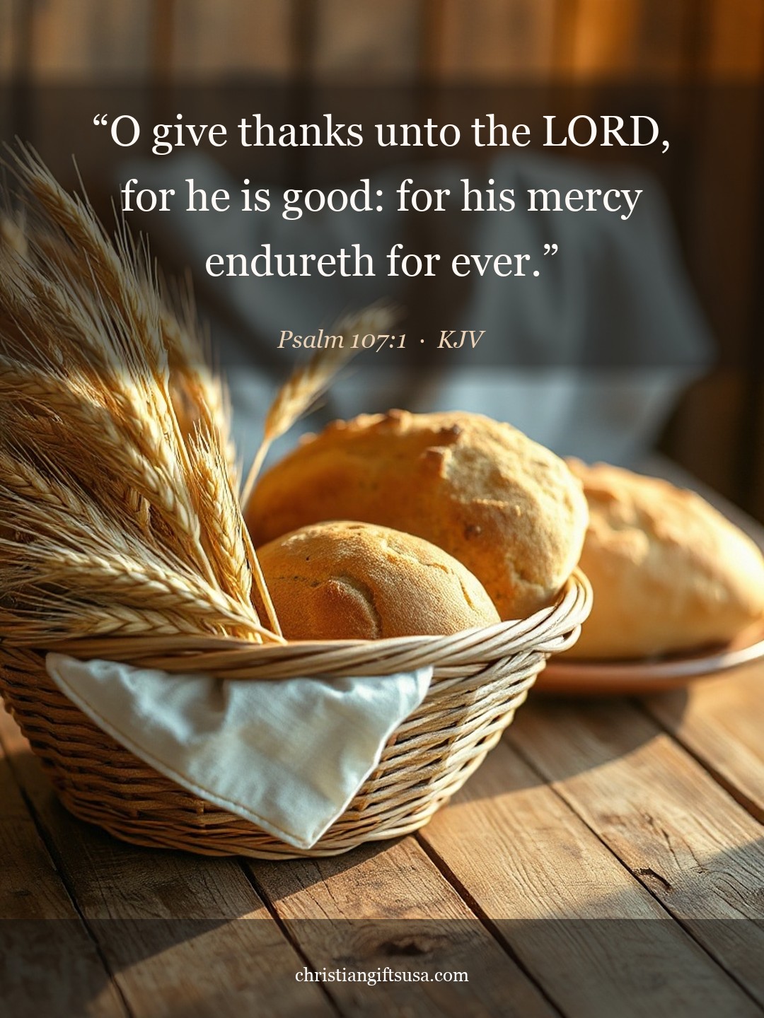 Psalm 107:1 illustrated Bible verse