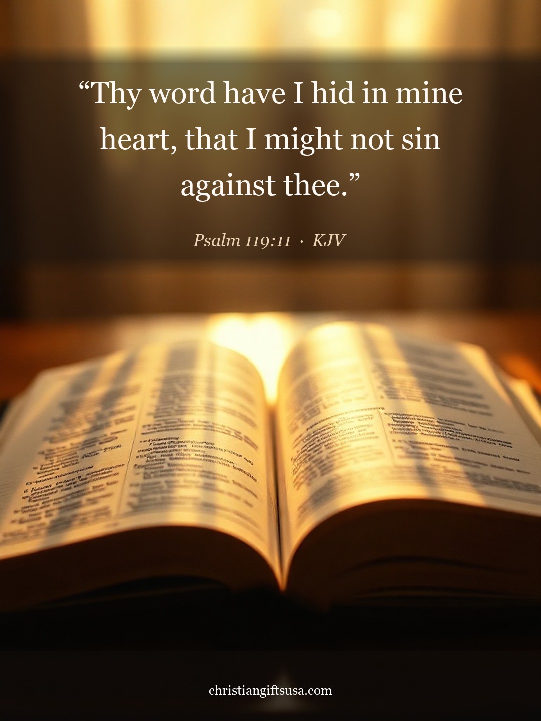 Psalm 119:11 illustrated Bible verse