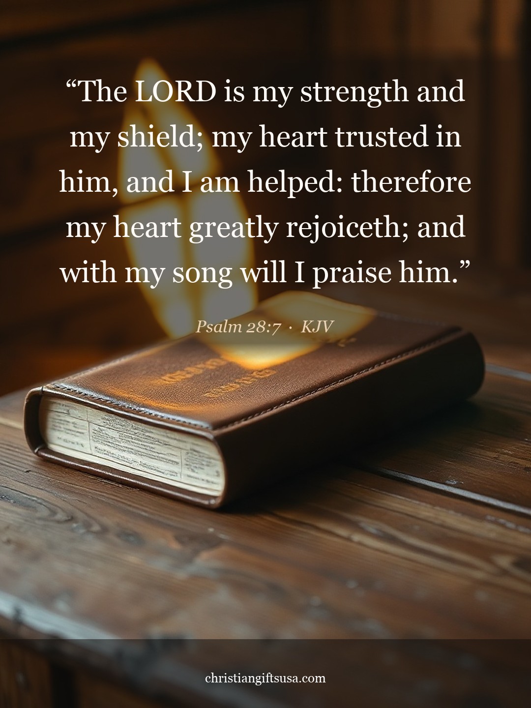 Psalm 28:7 illustrated Bible verse