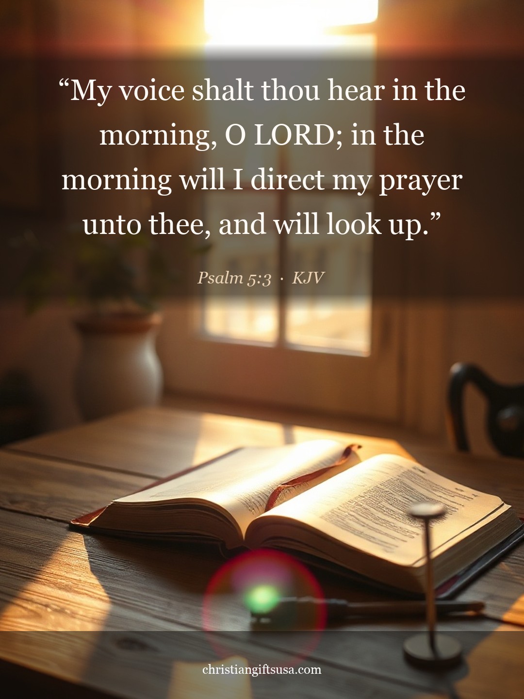 Psalm 5:3 illustrated Bible verse