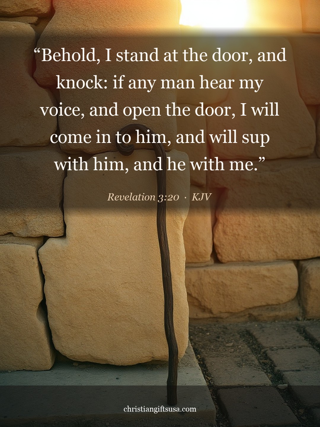 Revelation 3:20 illustrated Bible verse