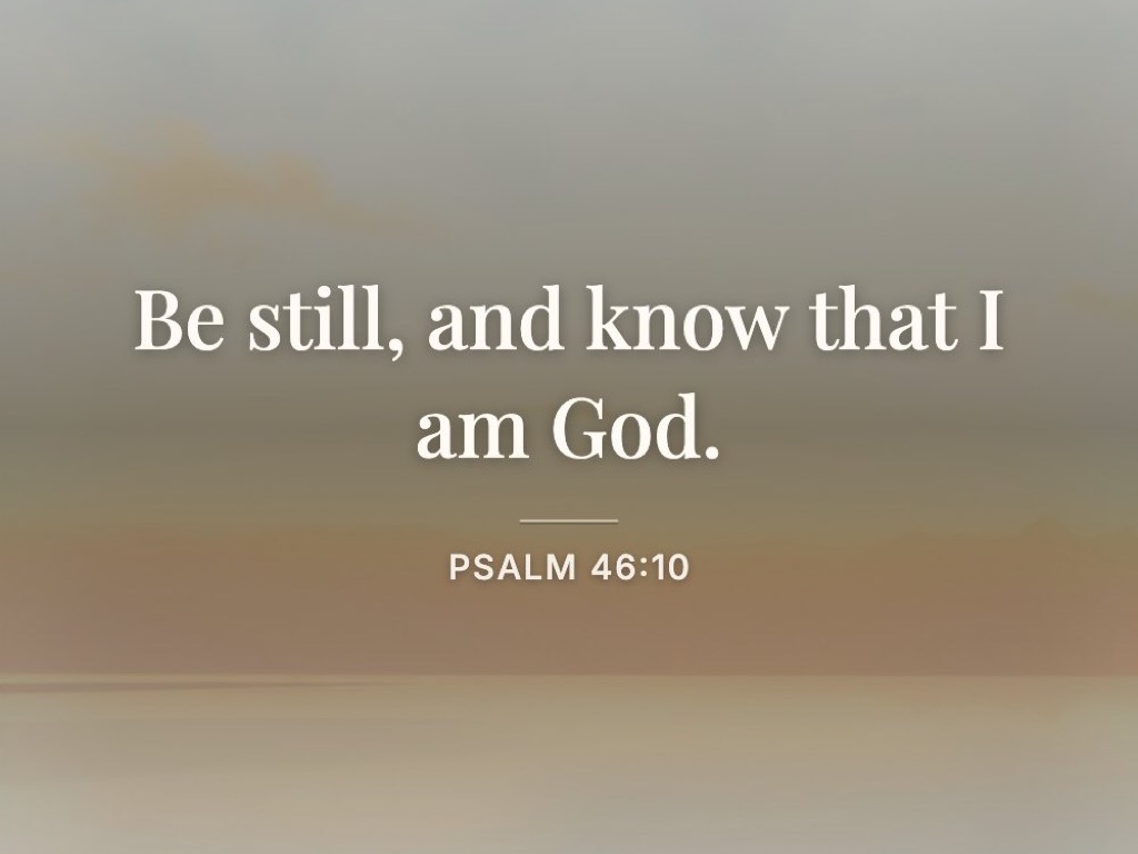 Bible verse wallpaper maker — Psalm 46:10 on a watercolor sky, sized for a phone lock screen