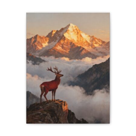 Hinds Feet on High Places Canvas — Habakkuk 3:19 Deer Mountain Wall Art, Christian Strength Gift, Scripture Decor