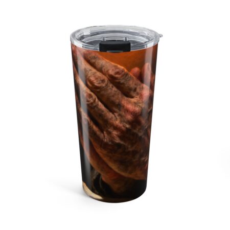 Praying Hands 20oz Tumbler — Philippians 4:6 Christian Travel Mug, Faith Gift for Men, Pastor Appreciation Gift
